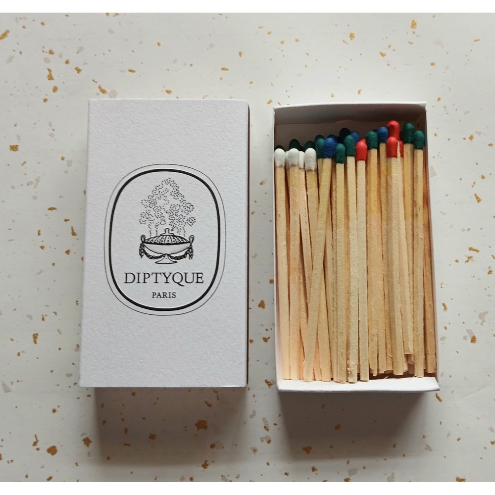 NEW Diptyque Paris 4 Inch Matches for Large Candle Assorted Colors - 50 count